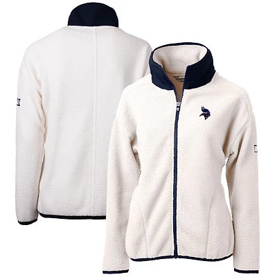 Veste polaire sherpa écologique Cascade pour femme Cutter & Buck couleur crème Minnesota Vikings