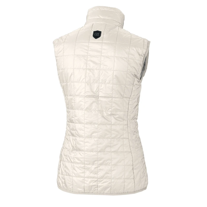 Women's Cutter & Buck Cream Minnesota Vikings Rainier PrimaLoft Eco Insulated Full-Zip Puffer Vest
