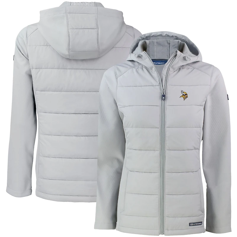 Veste à capuche entièrement zippée et recyclée Evoke PrimaLoft Hybrid Eco Softshell pour femme, grise