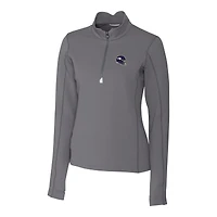 Pull-over extensible DryTec Traverse à fermeture éclair quart de tour pour femme, gris, avec logo du casque des Vikings Minnesota, Cutter & Buck