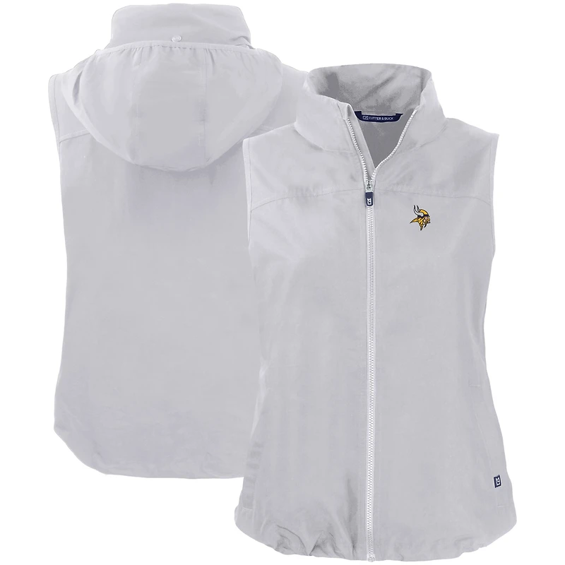 Gilet zippé écologique pour femme Cutter & Buck, gris, des Vikings du Minnesota