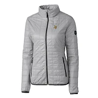 Doudoune isolante entièrement zippée Rainier PrimaLoft Eco pour femme, grise, des Minnesota Vikings, Cutter & Buck