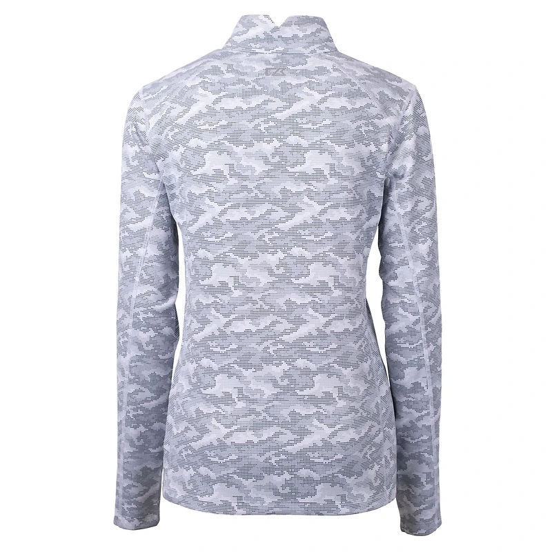 Haut extensible à trois couches et fermeture éclair quart de tour pour femme, gris, imprimé camouflage Traverse, des Vikings du Minnesota, Cutter & Buck