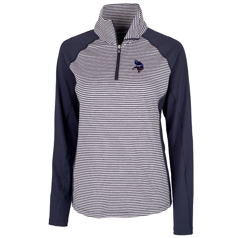 Haut demi-zippé ton sur Cutter & Buck bleu marine des Vikings du Minnesota pour femme