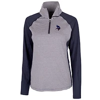 Haut demi-zippé ton sur Cutter & Buck bleu marine des Vikings du Minnesota pour femme