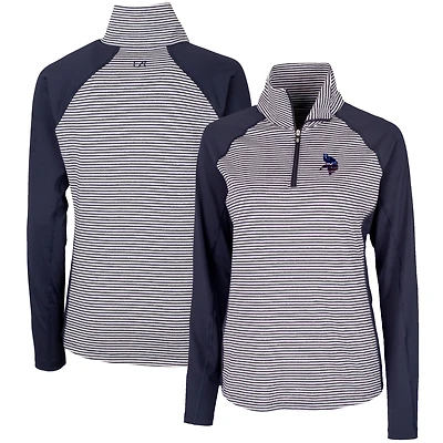 Haut demi-zippé ton sur Cutter & Buck bleu marine des Vikings du Minnesota pour femme
