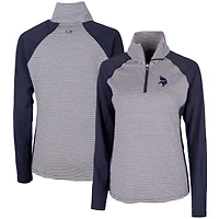 Haut demi-zippé ton sur Cutter & Buck bleu marine des Vikings du Minnesota pour femme