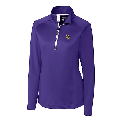 Veste pull-over Jackson violette à demi-zip pour femme, Cutter & Buck, Minnesota Vikings