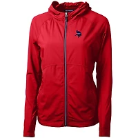 Veste zippée intégrale en tricot écologique Adapt pour femme, rouge, des Vikings du Minnesota, Cutter & Buck