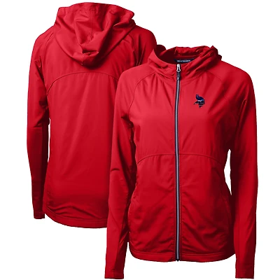 Veste zippée intégrale en tricot écologique Adapt pour femme, rouge, des Vikings du Minnesota, Cutter & Buck