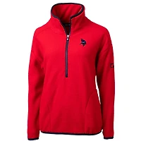 Veste polaire demi-zippée Americana Cascade Eco Sherpa pour femme, rouge, Cutter & Buck, Minnesota Vikings