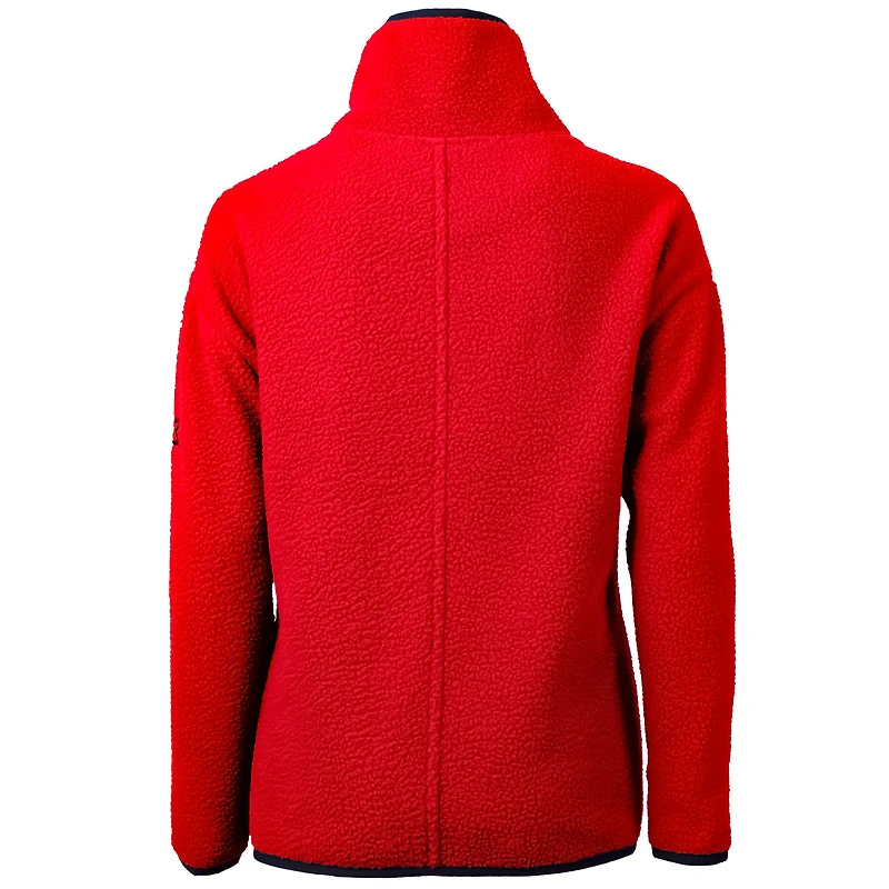 Veste polaire demi-zippée Americana Cascade Eco Sherpa pour femme, rouge, Cutter & Buck, Minnesota Vikings