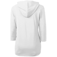 Women's Cutter & Buck White Minnesota Vikings Virtue Eco Pique 3/4 Sleeve Half-Zip Pullover Hoodie