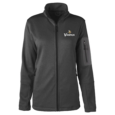 Dunbrooke Heather Black Minnesota Vikings Freestyle Teflon Shield Full-Zip Veste pour femme