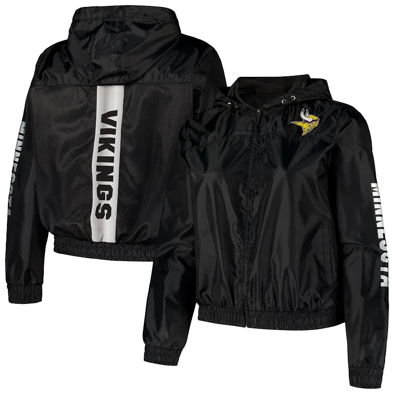 Veste noire entièrement zippée Fanatics pour femmes des Vikings du Minnesota