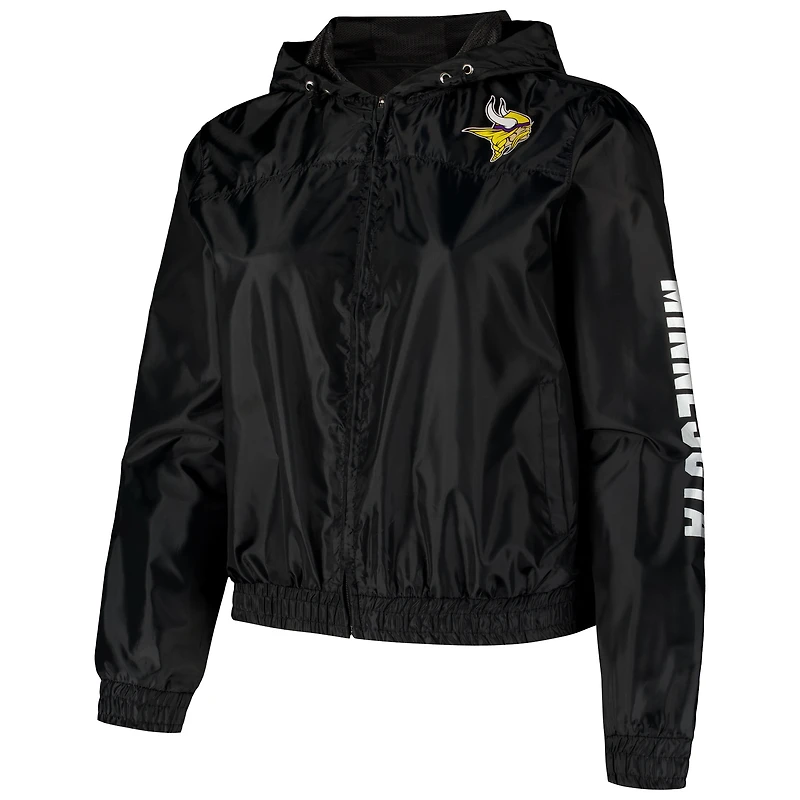 Veste noire entièrement zippée Fanatics pour femmes des Vikings du Minnesota