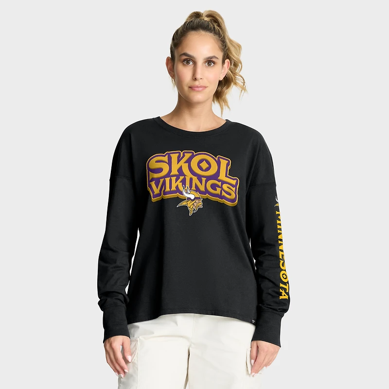 Women's Fanatics Black Minnesota Vikings Hometown Legacy Long Sleeve T-Shirt