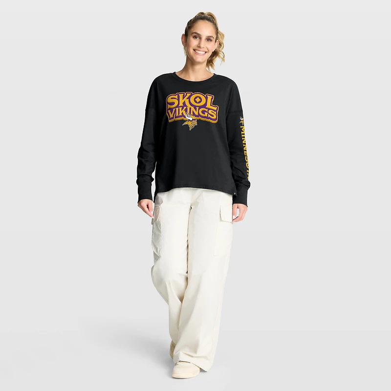 Women's Fanatics Black Minnesota Vikings Hometown Legacy Long Sleeve T-Shirt