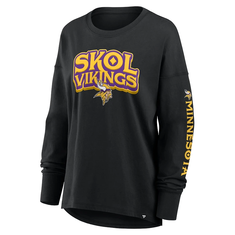 Women's Fanatics Black Minnesota Vikings Hometown Legacy Long Sleeve T-Shirt