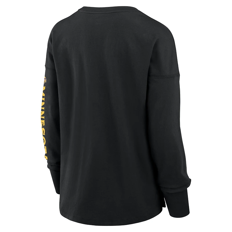 T-shirt à manches longues Fanatics noir pour femme