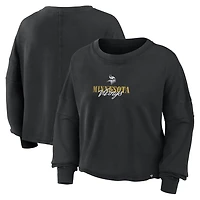 Haut oversize à manches longues et coupe carrée style carré Minnesota Vikings noir pour femme de Fanatics