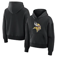 Women's Fanatics Black Minnesota Vikings Relaxed High Hip Essential Legacy Hoodie