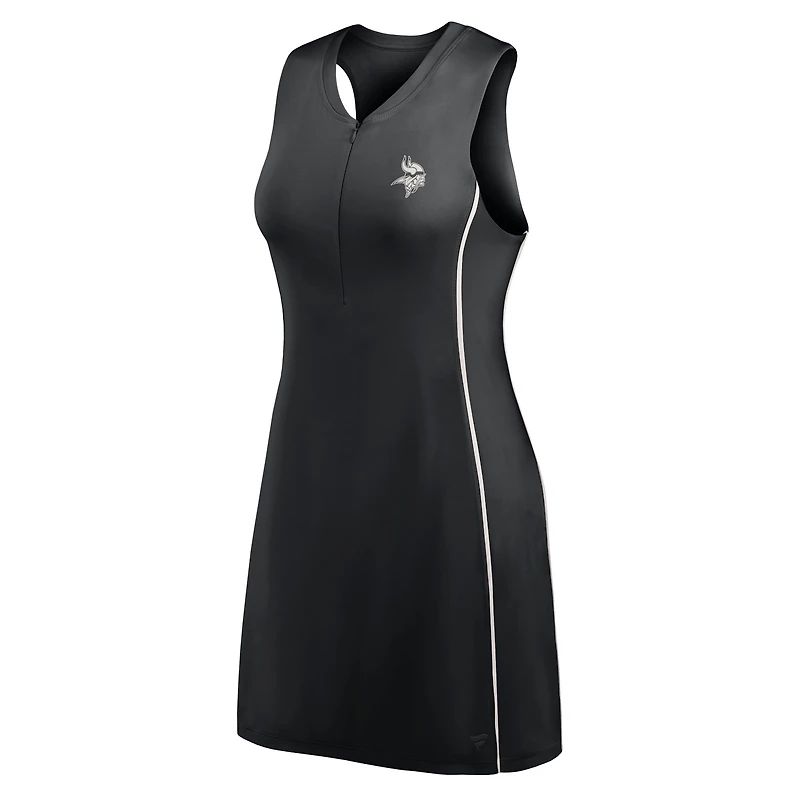 Robe athlétique à demi-zip Fanatics noire Minnesota Vikings Studio Boost pour femmes