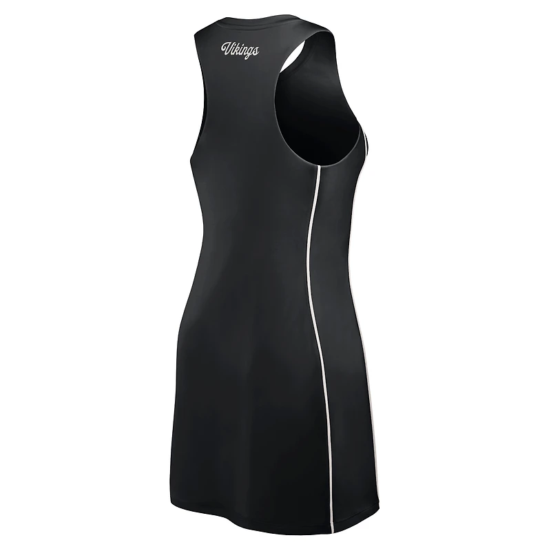 Robe athlétique à demi-zip Fanatics noire Minnesota Vikings Studio Boost pour femmes