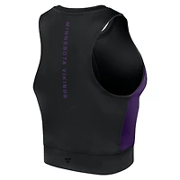Débardeur de sport ajusté Fanatics noir Minnesota Vikings Studio pour femmes
