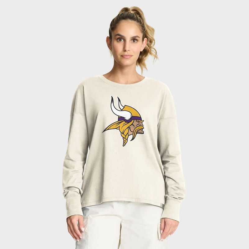 Women's Fanatics Cream Minnesota Vikings Dove Legacy Long Sleeve T-Shirt
