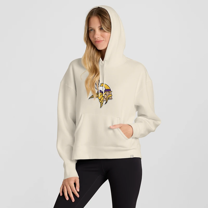 Sweat à capuche manches longues pour femme Fanatics Crème des Vikings du Minnesota Dove Legacy