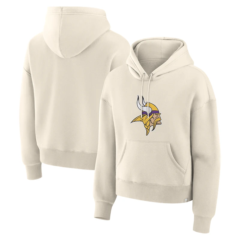 Sweat à capuche manches longues pour femme Fanatics Crème des Vikings du Minnesota Dove Legacy