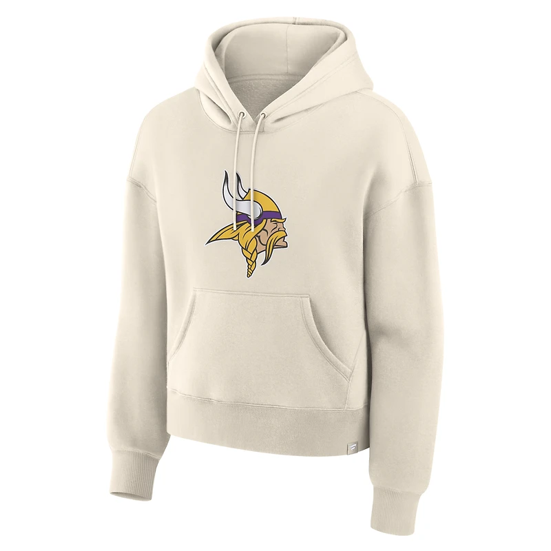 Sweat à capuche manches longues pour femme Fanatics Crème des Vikings du Minnesota Dove Legacy