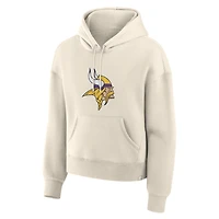 Sweat à capuche manches longues pour femme Fanatics Crème des Vikings du Minnesota Dove Legacy