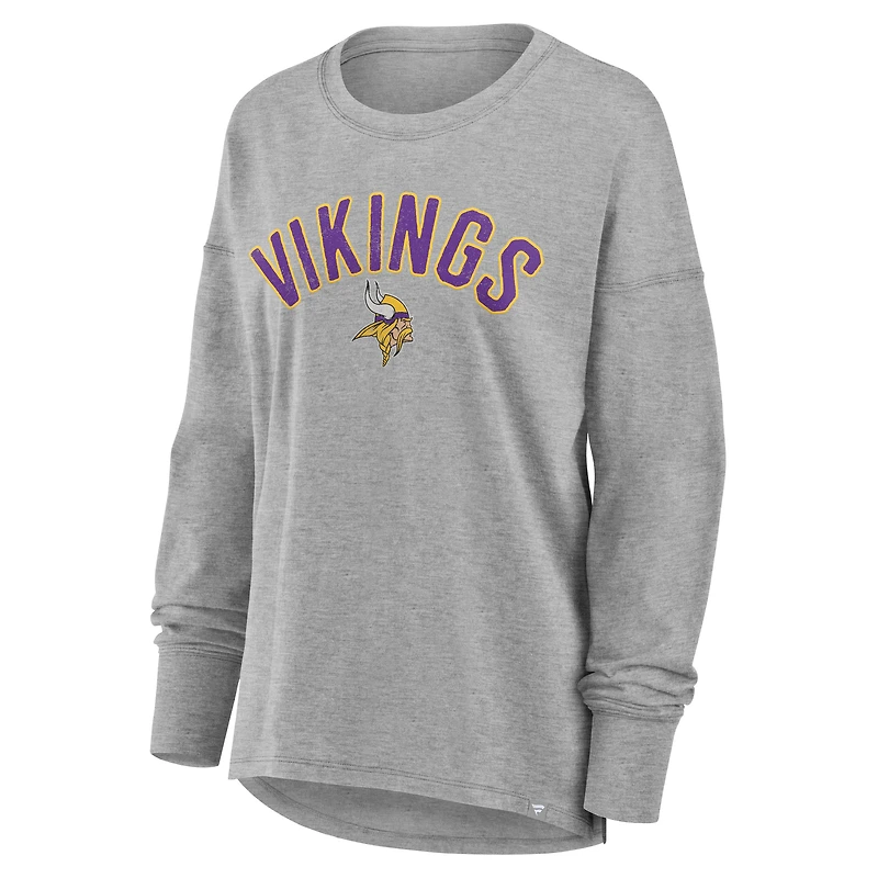 Women's Fanatics Heather Gray Minnesota Vikings Hometown Legacy Long Sleeve T-Shirt