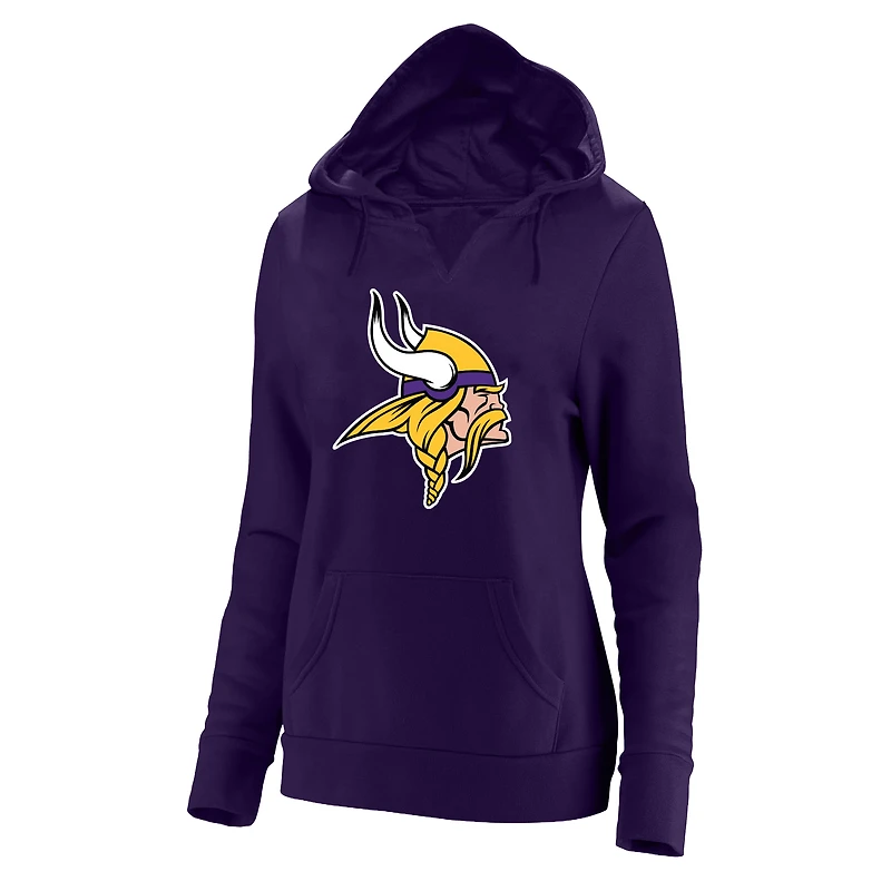 Women's Fanatics Justin Jefferson Purple Minnesota Vikings Plus Player Name & Number V-Neck Hoodie