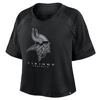 Women's Fanatics Minnesota Vikings Oversized Raglan V-Neck Blackout Fashion Jersey