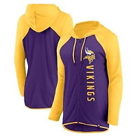 Sweat à capuche entièrement zippé Fanatics pour femmes violet/or Minnesota Vikings Forever Fan