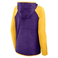 Sweat à capuche zippé violet/or pour femme Fanatics des Vikings du Minnesota Redzone End Around Pass Raglan