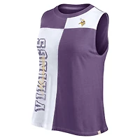 Women's Fanatics Purple/White Minnesota Vikings Script Color Block Tank Top