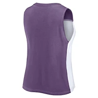 Women's Fanatics Purple/White Minnesota Vikings Script Color Block Tank Top