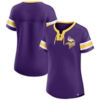 T-shirt à lacets style maillot Bling Athena violet pour femmes Fanatics Minnesota Vikings