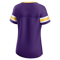 T-shirt à lacets style maillot Bling Athena violet pour femmes Fanatics Minnesota Vikings