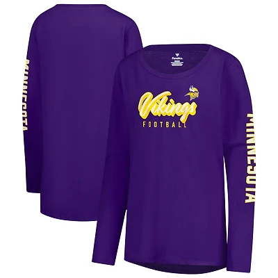 Women's Fanatics Purple Minnesota Vikings Cheerleader Long Sleeve T-Shirt