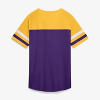 Women's Fanatics Purple Minnesota Vikings Curl Route Athena Lace-Up T-Shirt