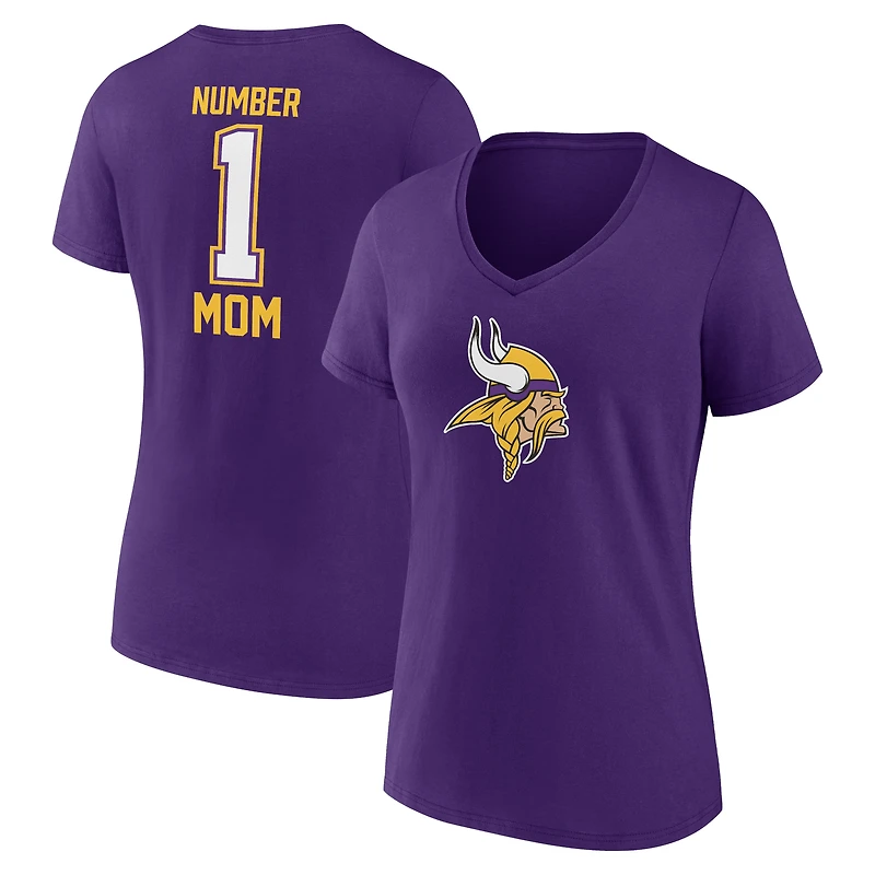 T-shirt violet à col en V pour la fête des mères Vikings du Minnesota Fanatics femmes