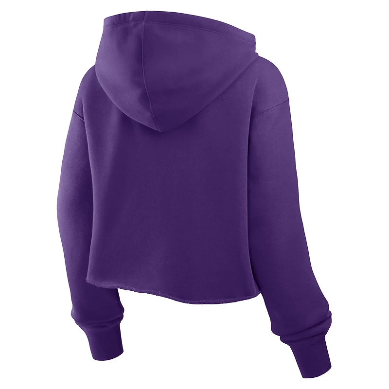 Sweat à capuche court surdimensionné violet des Vikings du Minnesota Fanatics pour femmes
