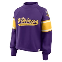 Pull surdimensionné violet à col montant pour femme Fanatics des Vikings du Minnesota