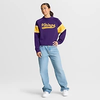 Women's Fanatics Purple Minnesota Vikings Oversized Hometown Toss Sweep Mock Neck Pullover