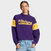 Women's Fanatics Purple Minnesota Vikings Oversized Hometown Toss Sweep Mock Neck Pullover